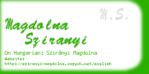 magdolna sziranyi business card